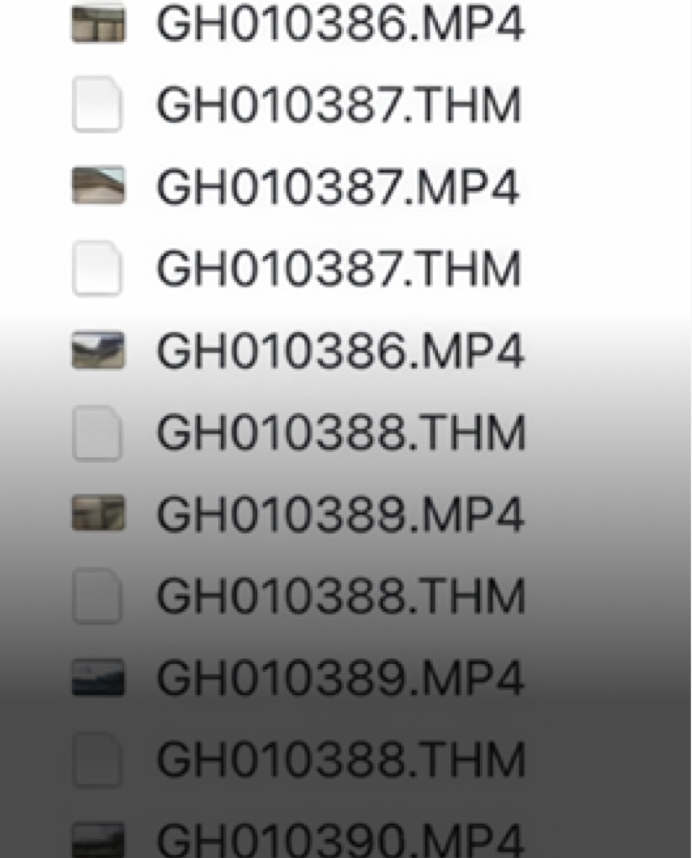 GoPro footage organization hidden